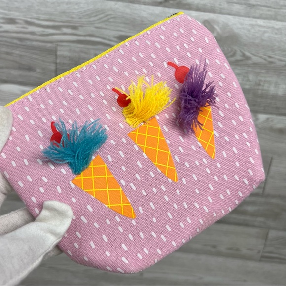 Pink Ice Cream Small Makeup Cosmetic Pouch Bag - Picture 2 of 5